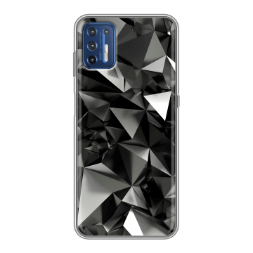 Силиконовый чехол на Motorola Moto G9 Plus с принтом Черные кристаллы