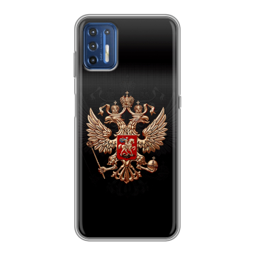 Силиконовый чехол на Motorola Moto G9 Plus с принтом Герб России