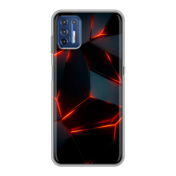 Силиконовый чехол на Motorola Moto G9 Plus с принтом Яркие абстракции