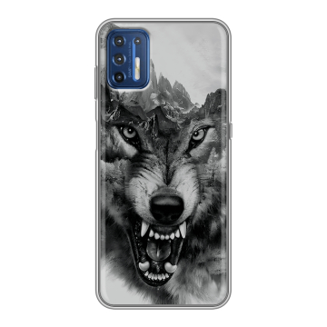 Силиконовый чехол на Motorola Moto G9 Plus с принтом Волк