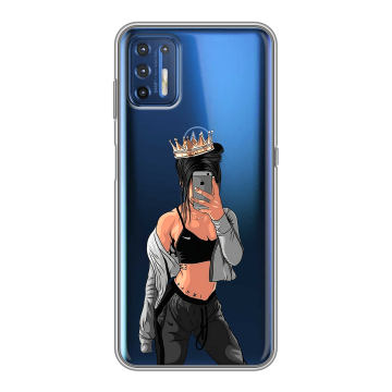 Силиконовый чехол на Motorola Moto G9 Plus с принтом Женские принты