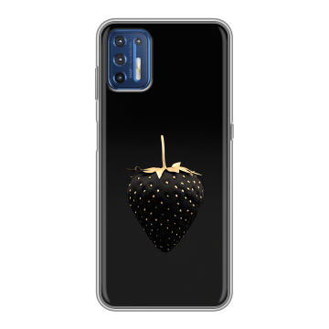 Силиконовый чехол на Motorola Moto G9 Plus с принтом Черная клубника