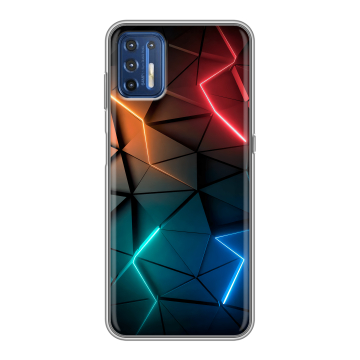 Силиконовый чехол на Motorola Moto G9 Plus с принтом Абстракция неон