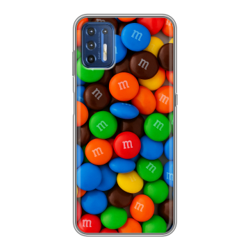 Силиконовый чехол на Motorola Moto G9 Plus с принтом Конфеты