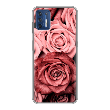 Силиконовый чехол на Motorola Moto G9 Plus с принтом Цветы розы