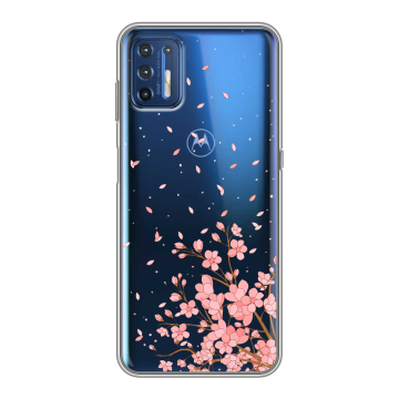 Силиконовый чехол на Motorola Moto G9 Plus с принтом Ветка сакуры