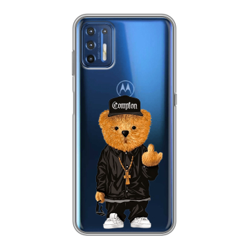 Силиконовый чехол на Motorola Moto G9 Plus с принтом Мишка
