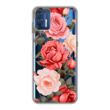 Силиконовый чехол на Motorola Moto G9 Plus с принтом Розы