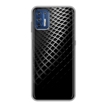 Силиконовый чехол на Motorola Moto G9 Plus с принтом Текстура металла