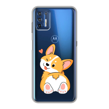 Силиконовый чехол на Motorola Moto G9 Plus с принтом Корги