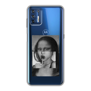 Силиконовый чехол на Motorola Moto G9 Plus с принтом Мона Лиза