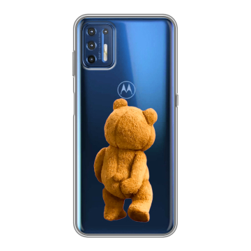 Силиконовый чехол на Motorola Moto G9 Plus с принтом Медведь