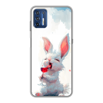 Силиконовый чехол на Motorola Moto G9 Plus с принтом кролик зайчик