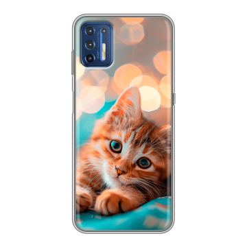 Силиконовый чехол на Motorola Moto G9 Plus с принтом котик
