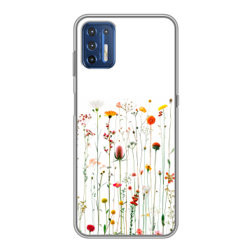 Силиконовый чехол на Motorola Moto G9 Plus с принтом цветы