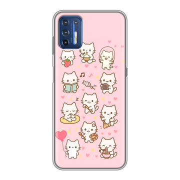 Силиконовый чехол на Motorola Moto G9 Plus с принтом Hello Kitty Хелоу Кити