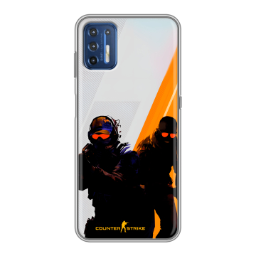 Силиконовый чехол на Motorola Moto G9 Plus с принтом Контер страйк Counter strike