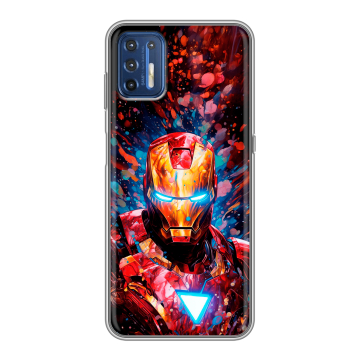 Силиконовый чехол на Motorola Moto G9 Plus с принтом Железный человек Ironman