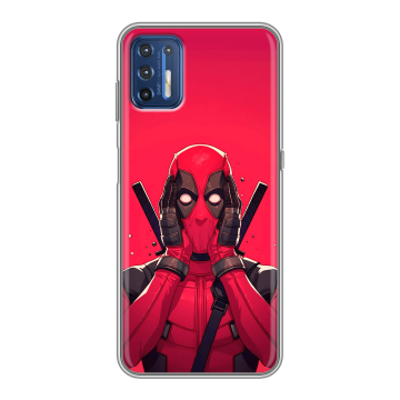 Силиконовый чехол на Motorola Moto G9 Plus с принтом Дедпул Deadpool