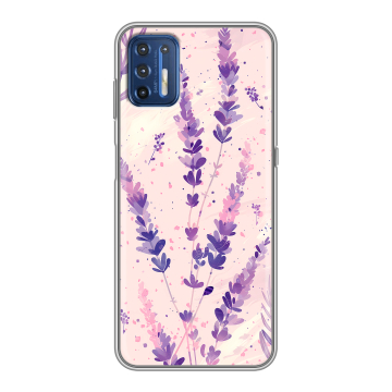 Силиконовый чехол на Motorola Moto G9 Plus с принтом цветы лаванда
