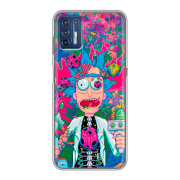 Силиконовый чехол на Motorola Moto G9 Plus с принтом Рик и Морти Rick Morty