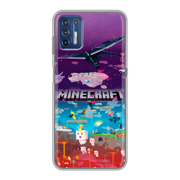 Силиконовый чехол на Motorola Moto G9 Plus с принтом Майнкрафт Minecraft