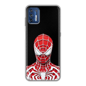 Силиконовый чехол на Motorola Moto G9 Plus с принтом человек паук spiderman