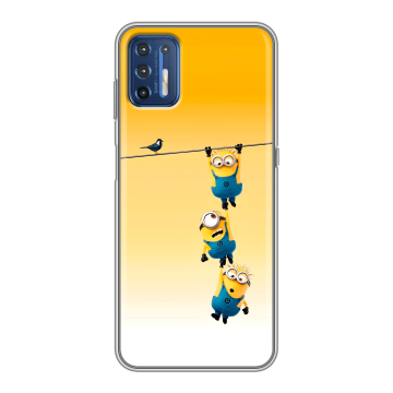 Силиконовый чехол на Motorola Moto G9 Plus с принтом Миньоны