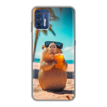 Силиконовый чехол на Motorola Moto G9 Plus с принтом Капибара