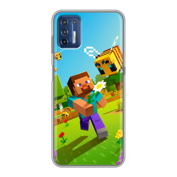 Силиконовый чехол на Motorola Moto G9 Plus с принтом Майнкрафт Minecraft