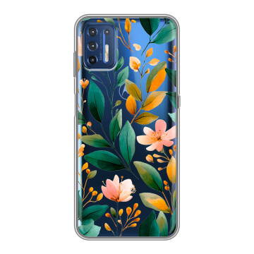 Силиконовый чехол на Motorola Moto G9 Plus с принтом Цветы паттерн