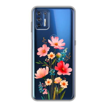 Силиконовый чехол на Motorola Moto G9 Plus с принтом Цветы