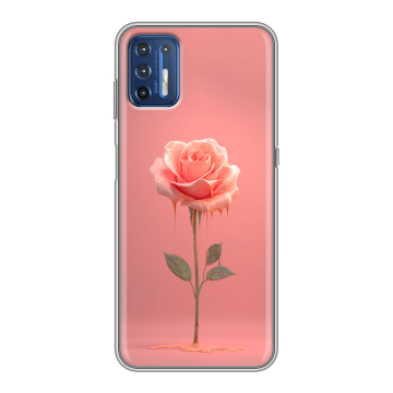 Силиконовый чехол на Motorola Moto G9 Plus с принтом Розовая роза