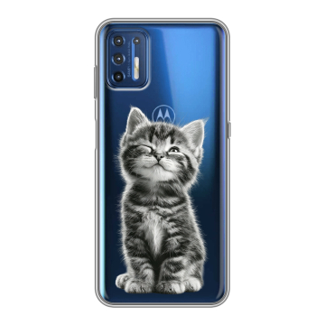 Силиконовый чехол на Motorola Moto G9 Plus с принтом Котенок