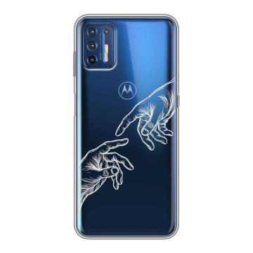 Силиконовый чехол на Motorola Moto G9 Plus с принтом Сотворение мира