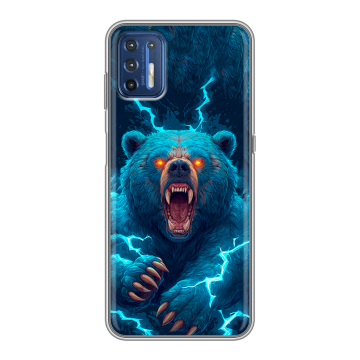 Силиконовый чехол на Motorola Moto G9 Plus с принтом Медведь