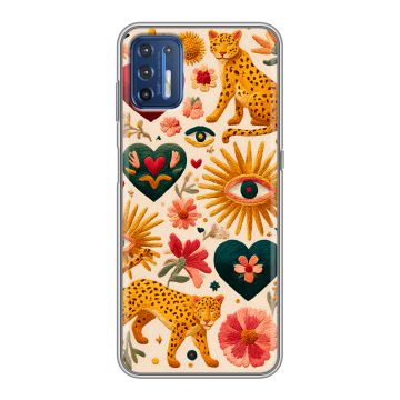 Силиконовый чехол на Motorola Moto G9 Plus с принтом Модный принт