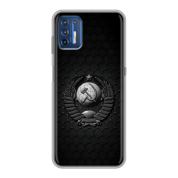 Силиконовый чехол на Motorola Moto G9 Plus с принтом Герб Флаг СССР