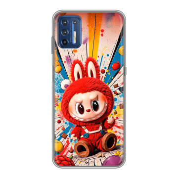 Силиконовый чехол на Motorola Moto G9 Plus с принтом Labubu Лабубу