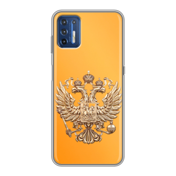 Силиконовый чехол на Motorola Moto G9 Plus с принтом Герб Флаг России