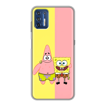 Силиконовый чехол на Motorola Moto G9 Plus с принтом Спанч боб Спанчбоб