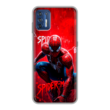 Силиконовый чехол на Motorola Moto G9 Plus с принтом Spiderman Человек паук