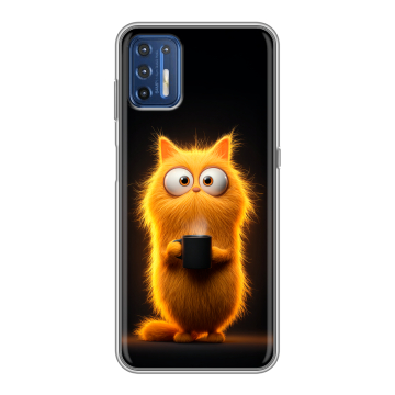 Силиконовый чехол на Motorola Moto G9 Plus с принтом Смешной кот