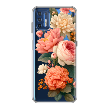 Силиконовый чехол на Motorola Moto G9 Plus с принтом цветы