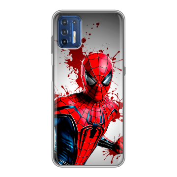 Силиконовый чехол на Motorola Moto G9 Plus с принтом Spiderman Человек паук