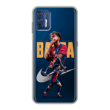 Силиконовый чехол на Motorola Moto G9 Plus с принтом Барселона Barca Yamal 