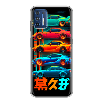 Силиконовый чехол на Motorola Moto G9 Plus с принтом машины тачки