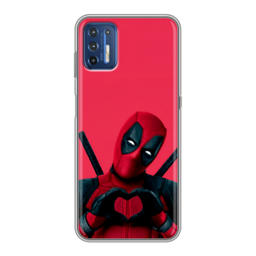Силиконовый чехол на Motorola Moto G9 Plus с принтом Дедпул Deadpool