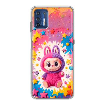 Силиконовый чехол на Motorola Moto G9 Plus с принтом Labubu Лабубу