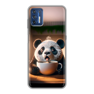 Силиконовый чехол на Motorola Moto G9 Plus с принтом смешная панда